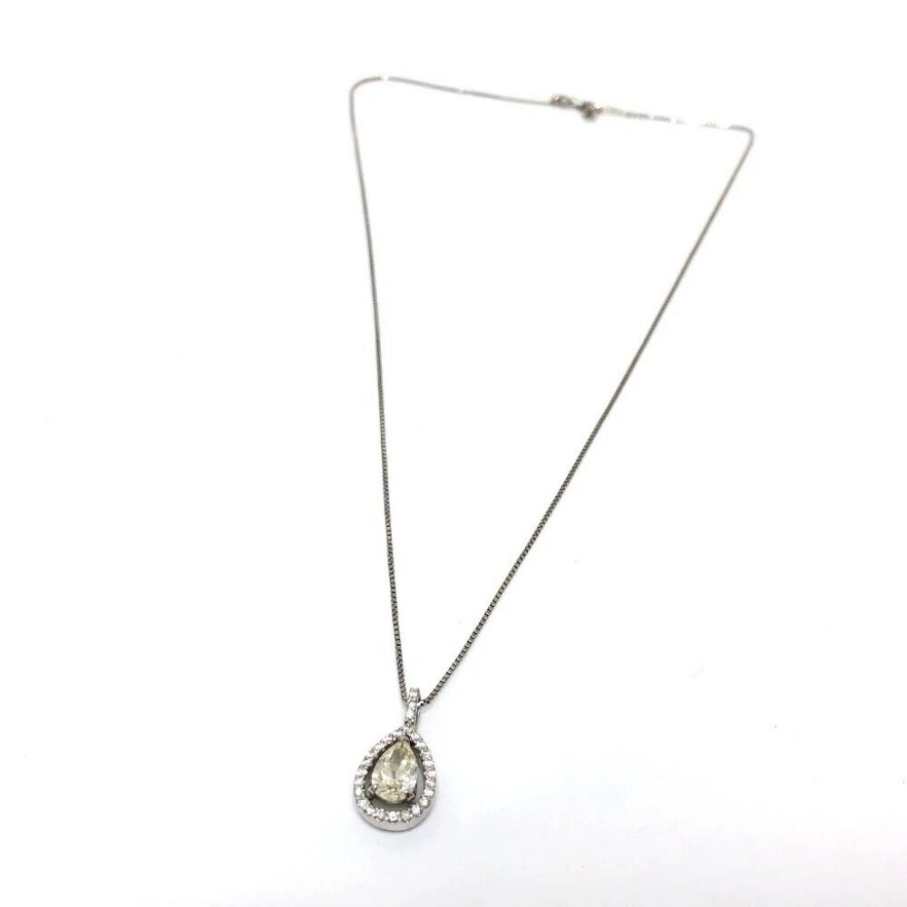 jewelry Pt950 D1.012ct D0.23ct Pear Shape Diamond Necklace Pt850/Pt950 Silver